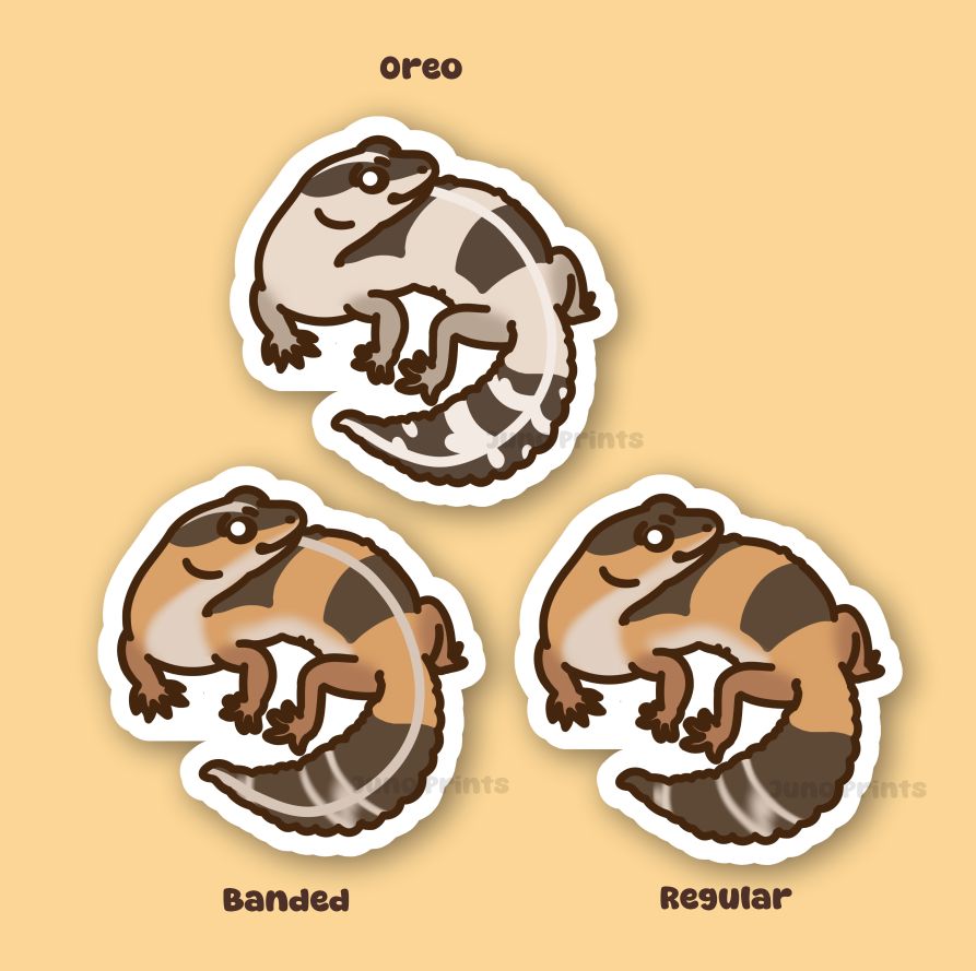 African Fat-Tailed Gecko - 3" Sticker