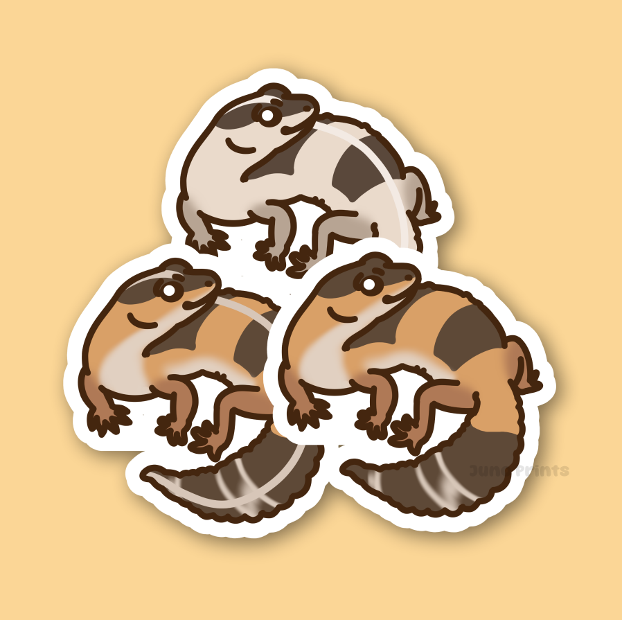 African Fat-Tailed Gecko - 3" Sticker