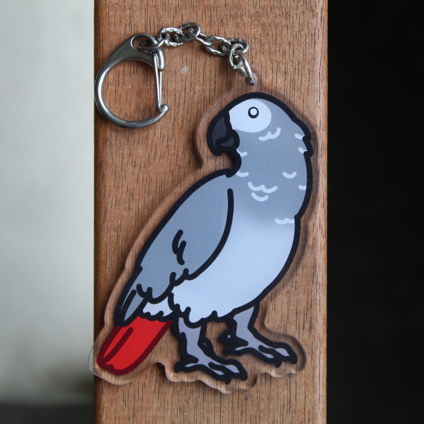 African Grey Parrot, Timneh Parrot - 3" Waterproof, UV-Resistant Sticker or 2" Keychain, 3" Keychain Bird