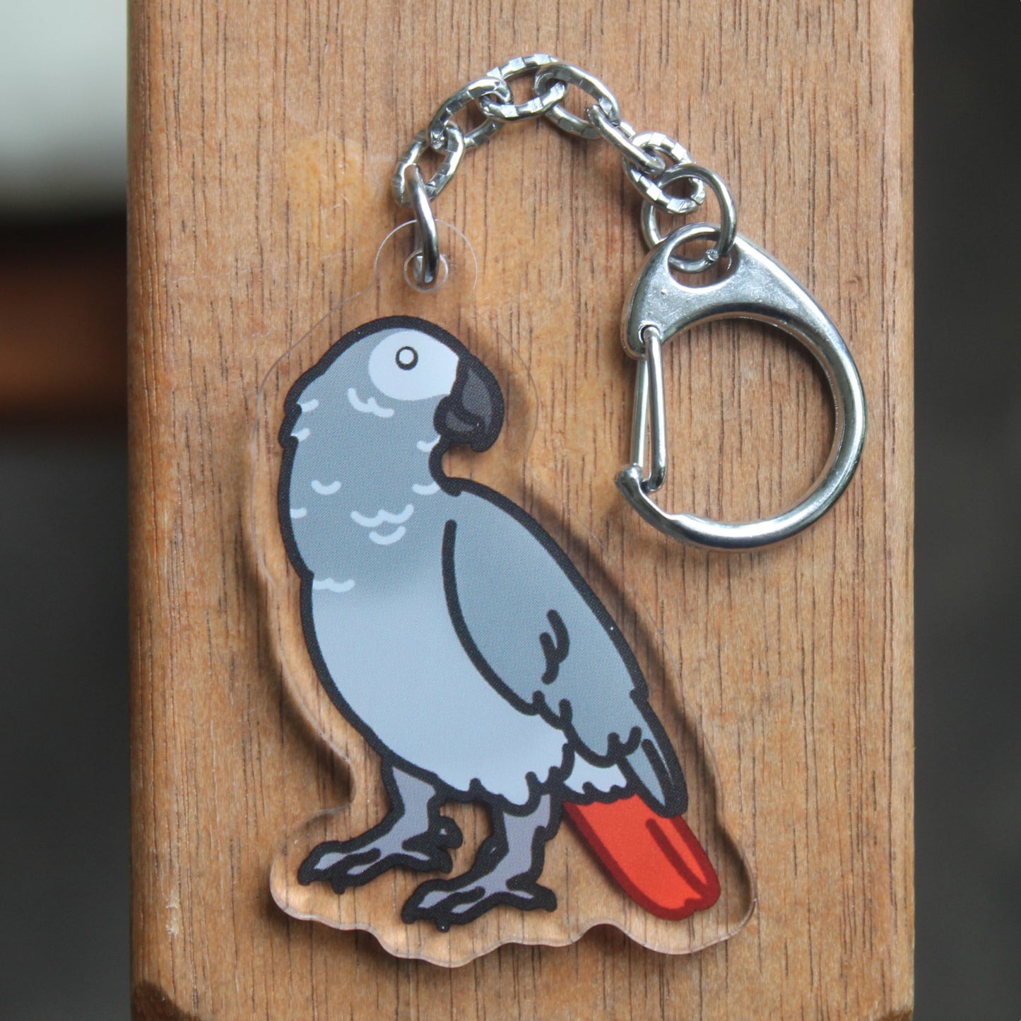 African Grey Parrot, Timneh Parrot - 3" Waterproof, UV-Resistant Sticker or 2" Keychain, 3" Keychain Bird Congo