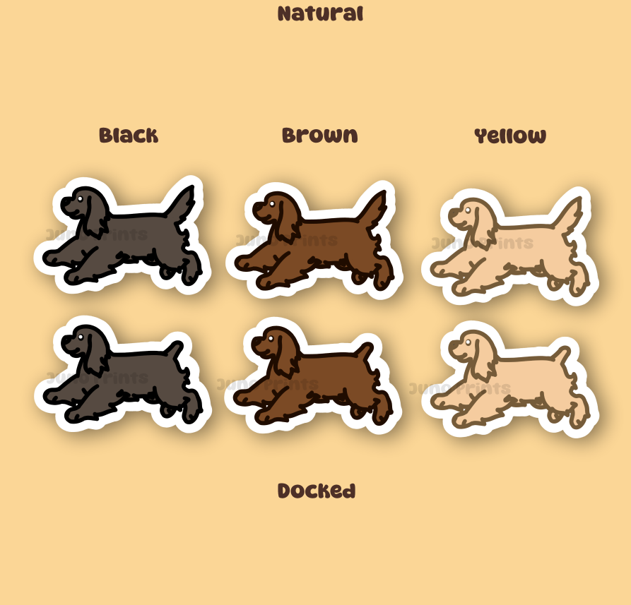 American Cocker Spaniel - 3" Sticker or 2" AmCock Keychain Sporting