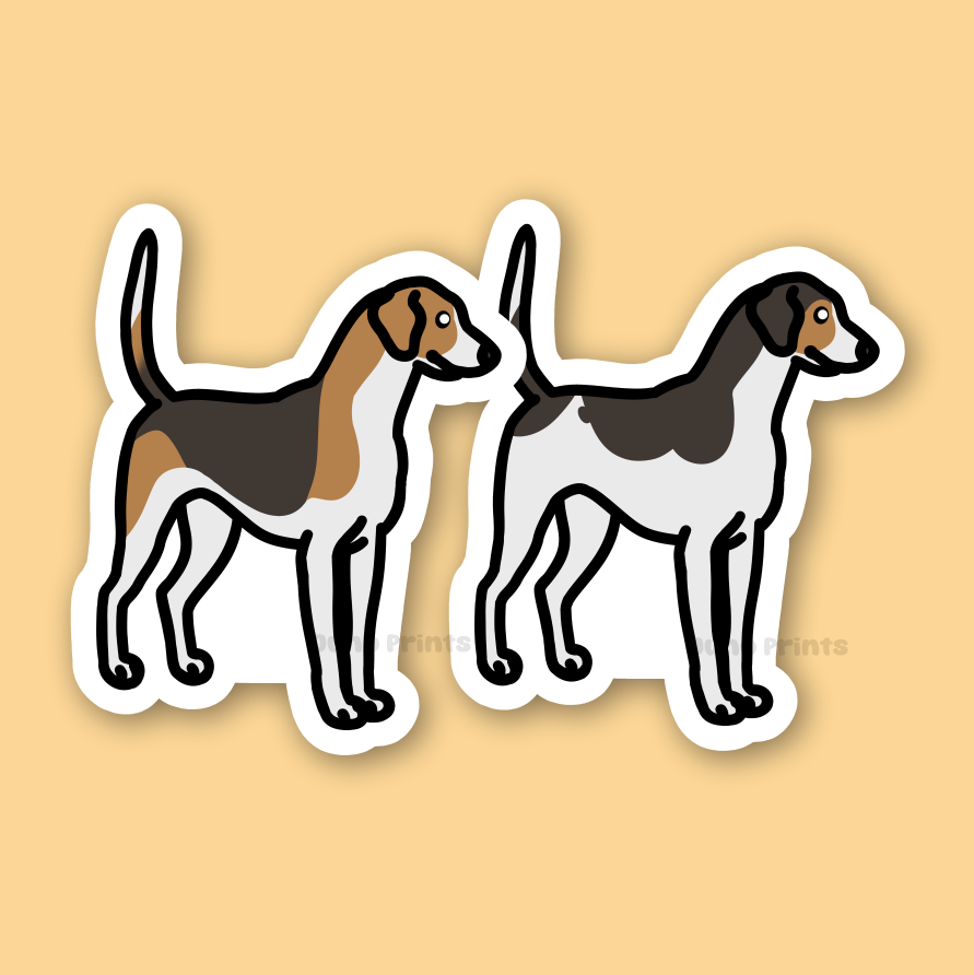 American Foxhound or Treeing Walker Coonhound Sticker - 3" Waterproof Sticker Hound