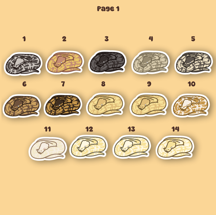 Ball Pythons! - 3" Royal Python Sticker or 2" Keychain Snake