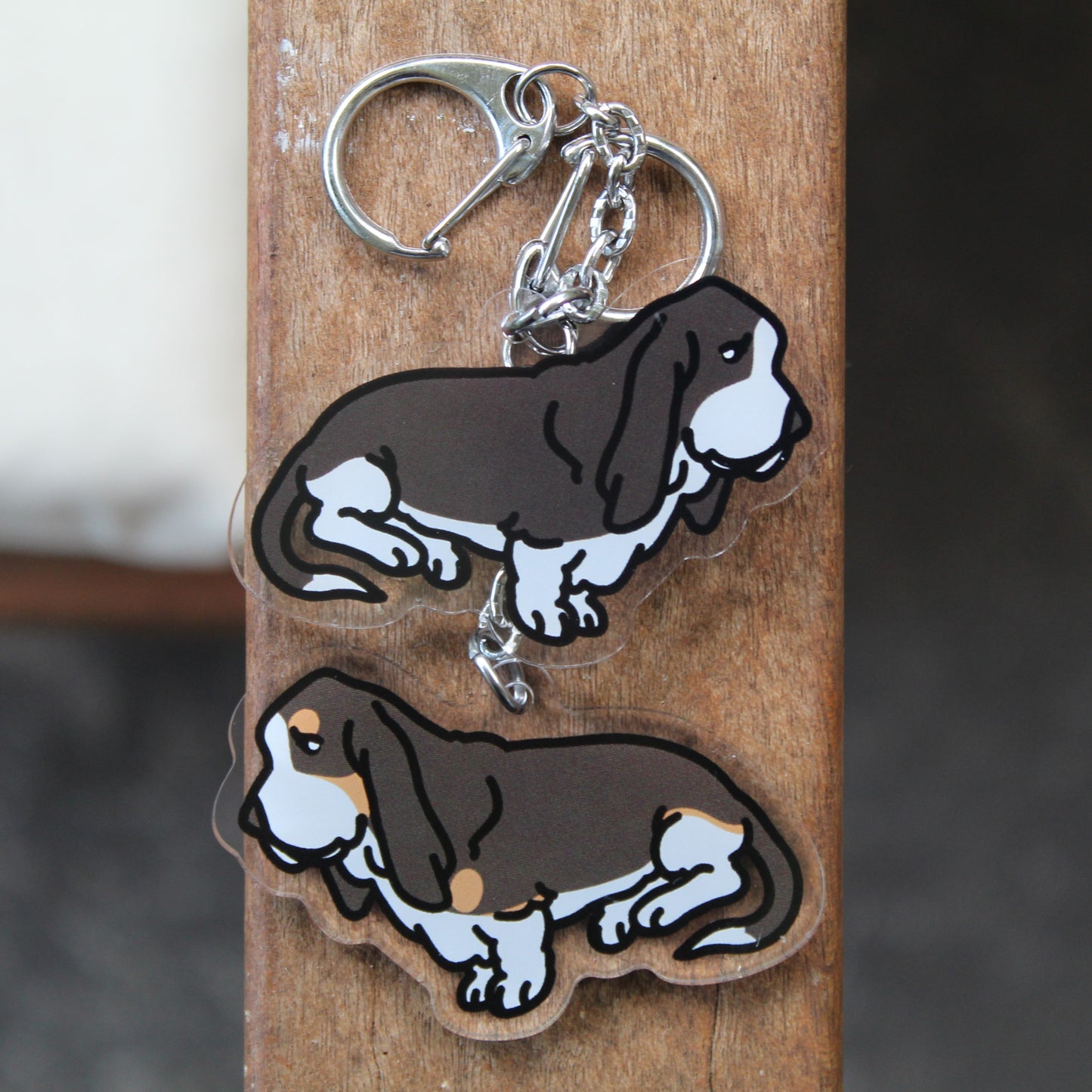Basset Hound - 3" Low Set Scent Hound Dog Sticker or 2" Keychain