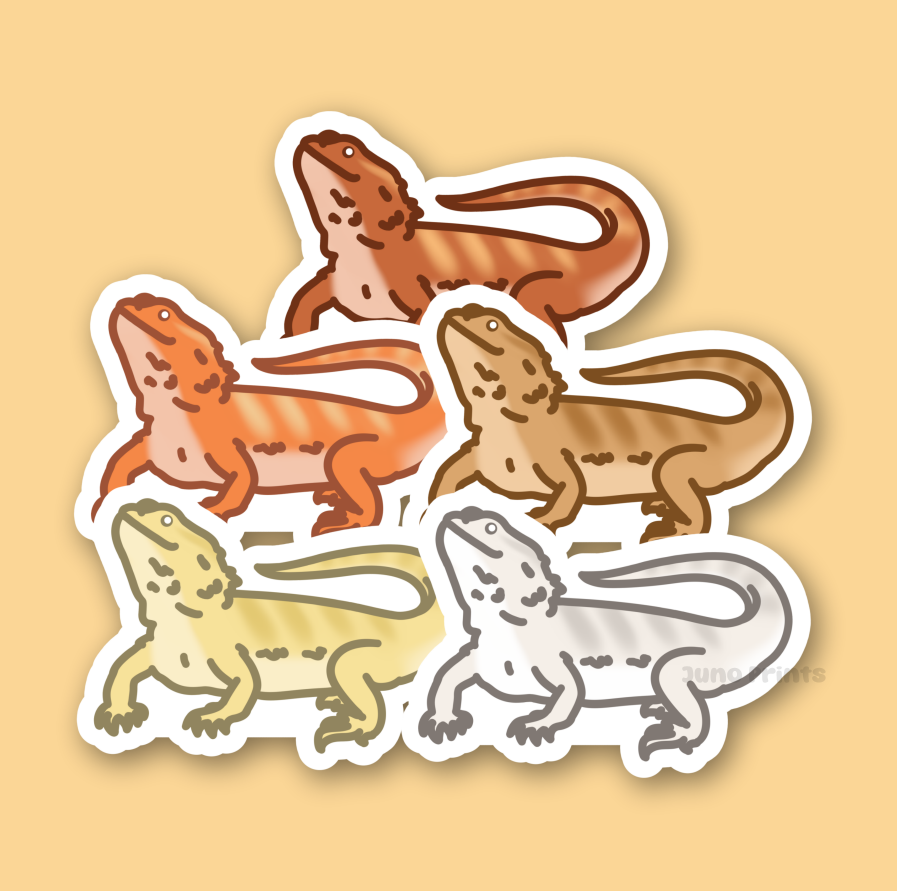 Bearded Dragon - 3" Pogona Sticker or 2" Keychain