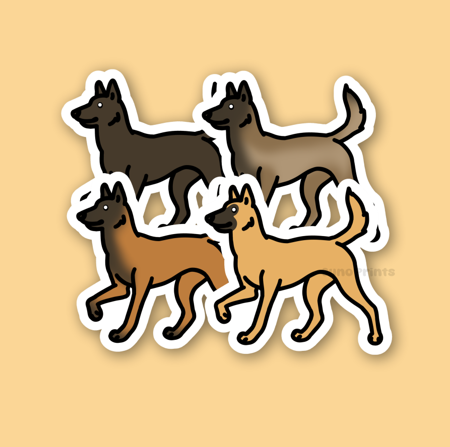 Belgian Malinois Dutch Shepherd Dog Sticker - 3" Waterproof Sticker or 2" Keychain Herding
