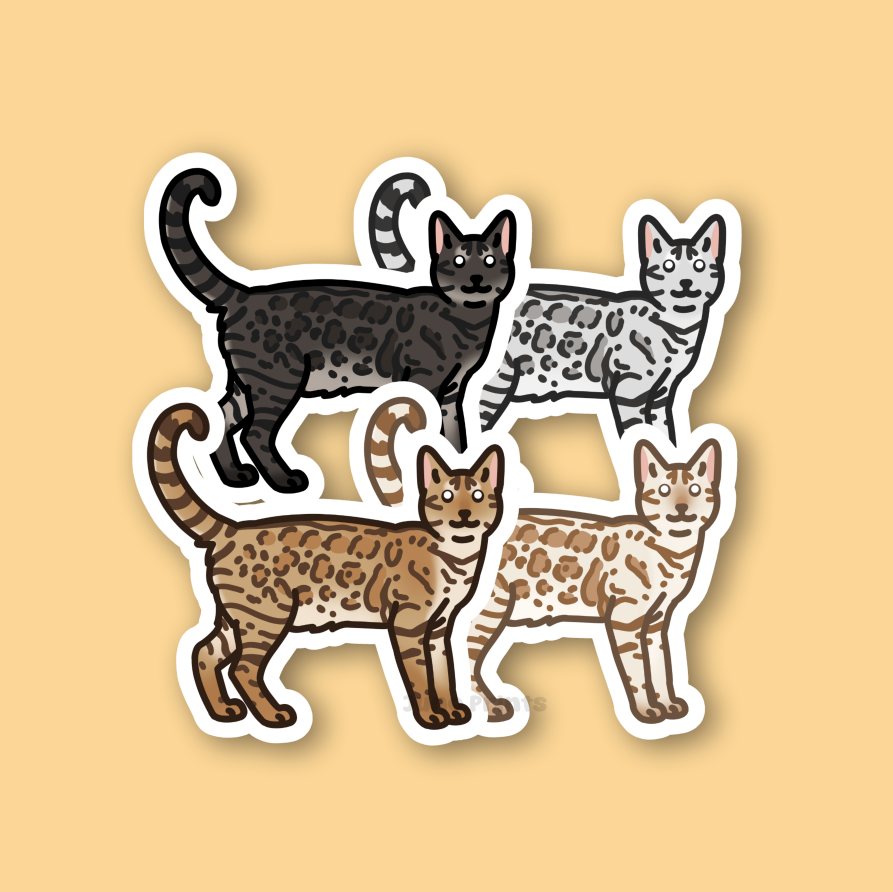 Bengal Shorthair Cats - 3" Cat Sticker