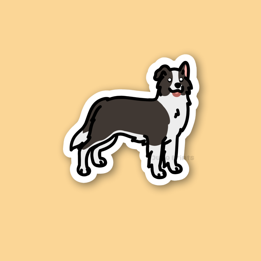 Border Collie Dog Sticker - 3" Waterproof Sticker or 2" Keychain Herding