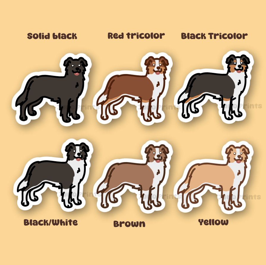 Border Collie Dog Sticker - 3" Waterproof Sticker or 2" Keychain Herding