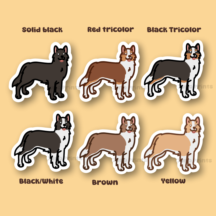 Border Collie Dog Sticker - 3" Waterproof Sticker or 2" Keychain Herding