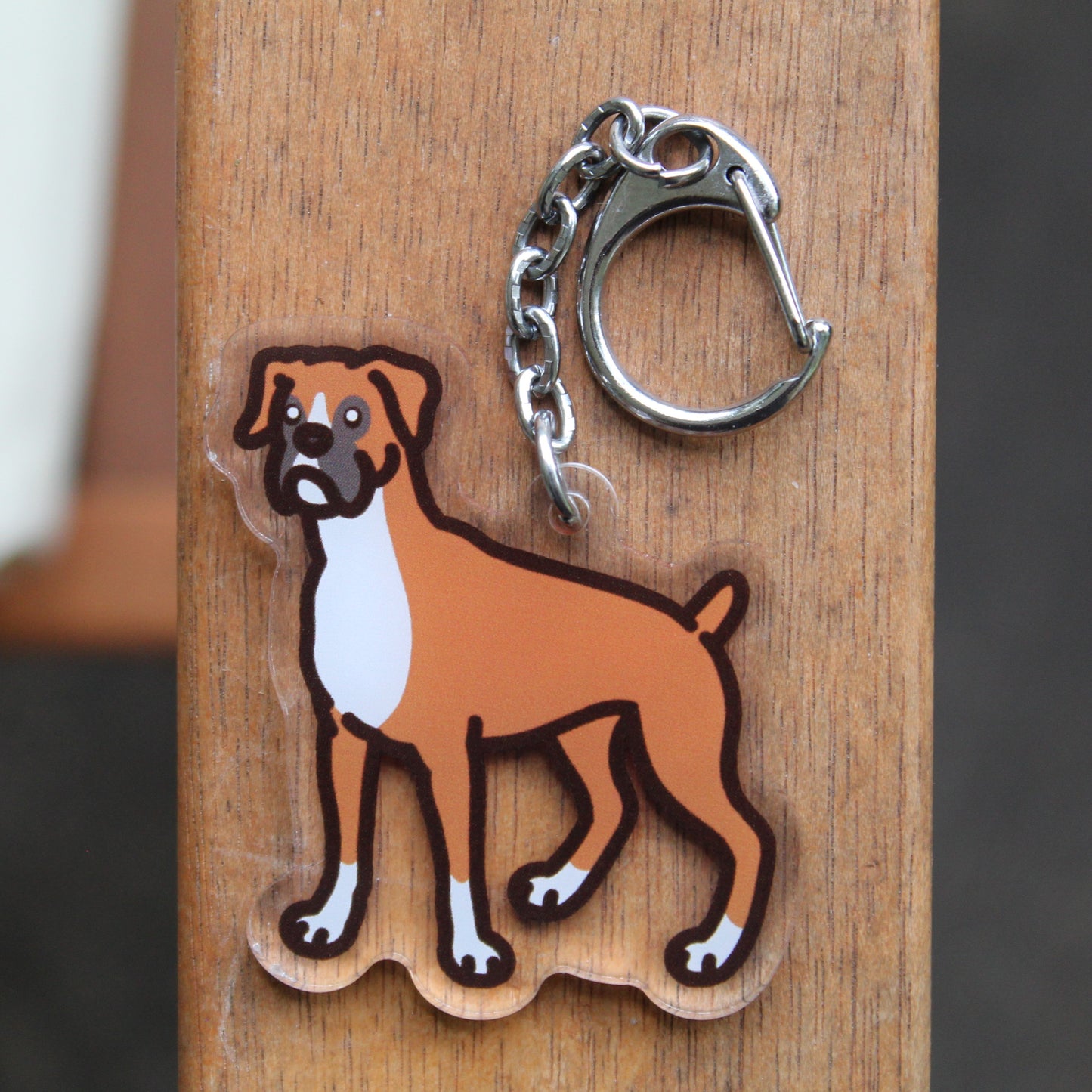 Boxer - 3" Waterproof, UV-Resistant Sticker or 2" Acrylic Double-Sided Keychain Dog Working