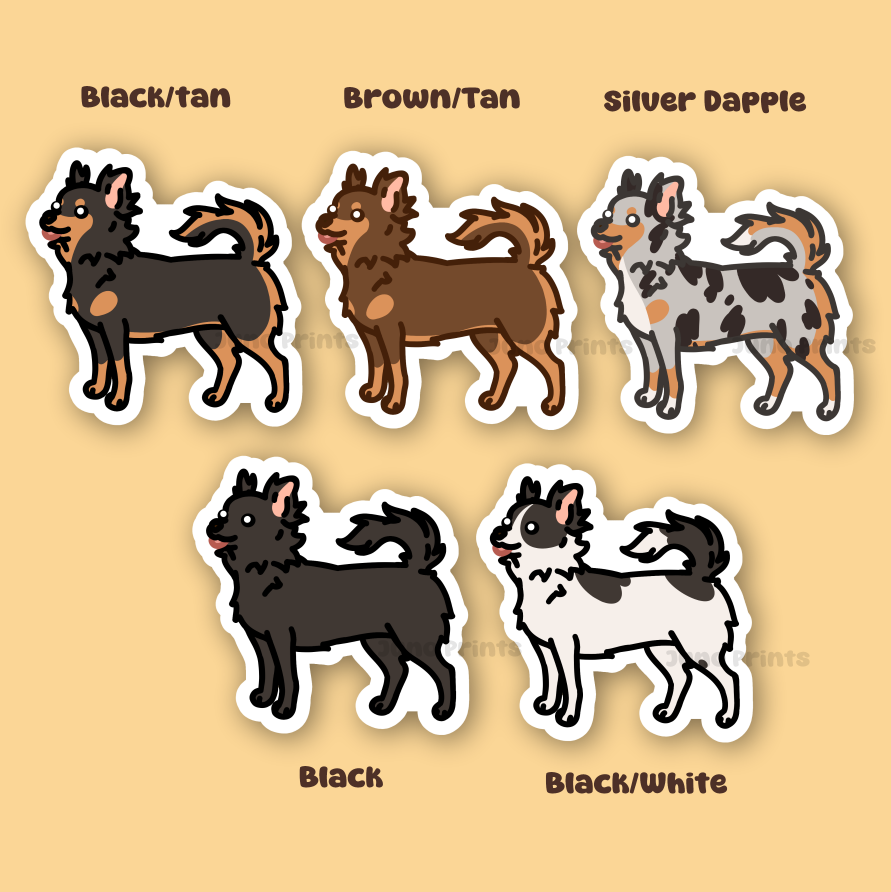 Longhair Chihuahua - 3" Dog Sticker or 2" Keychain Toy