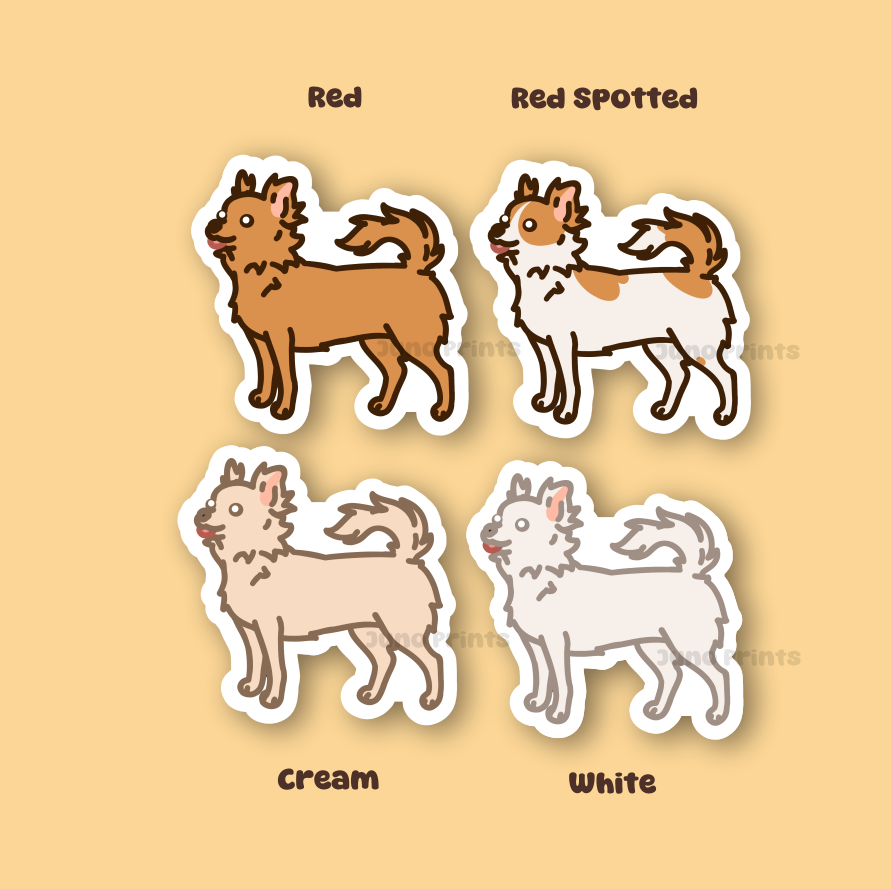 Longhair Chihuahua - 3" Dog Sticker or 2" Keychain Toy