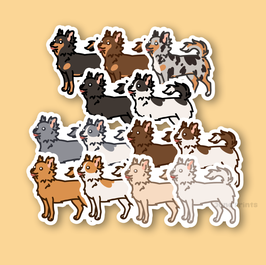 Longhair Chihuahua - 3" Dog Sticker or 2" Keychain Toy