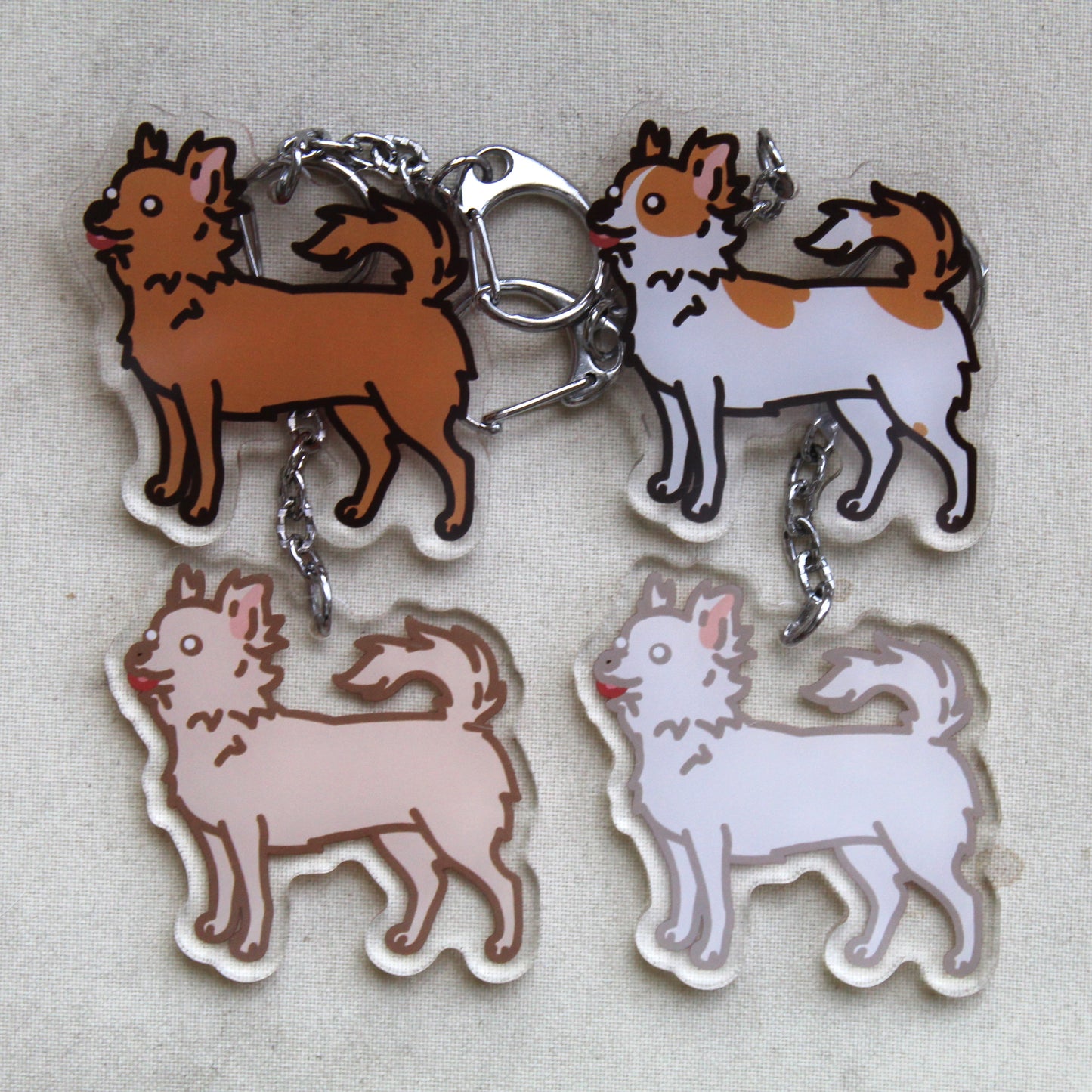 Longhair Chihuahua - 3" Dog Sticker or 2" Keychain Toy