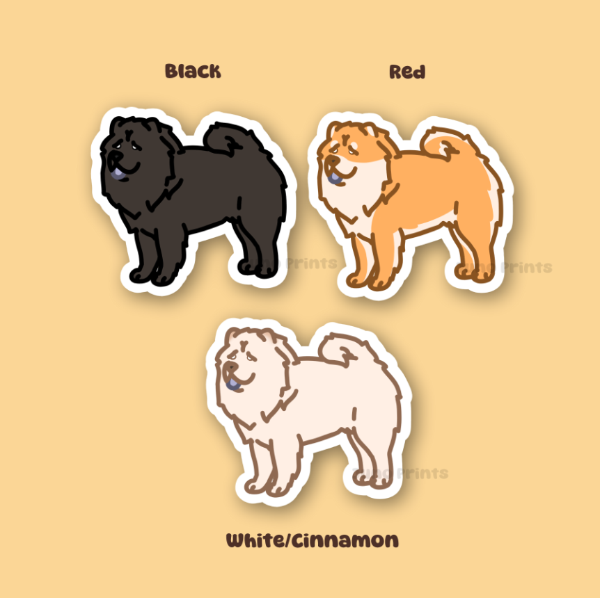 Chow Chow Dog Sticker - 3" Waterproof Sticker or 2" Keychain Non-Sporting