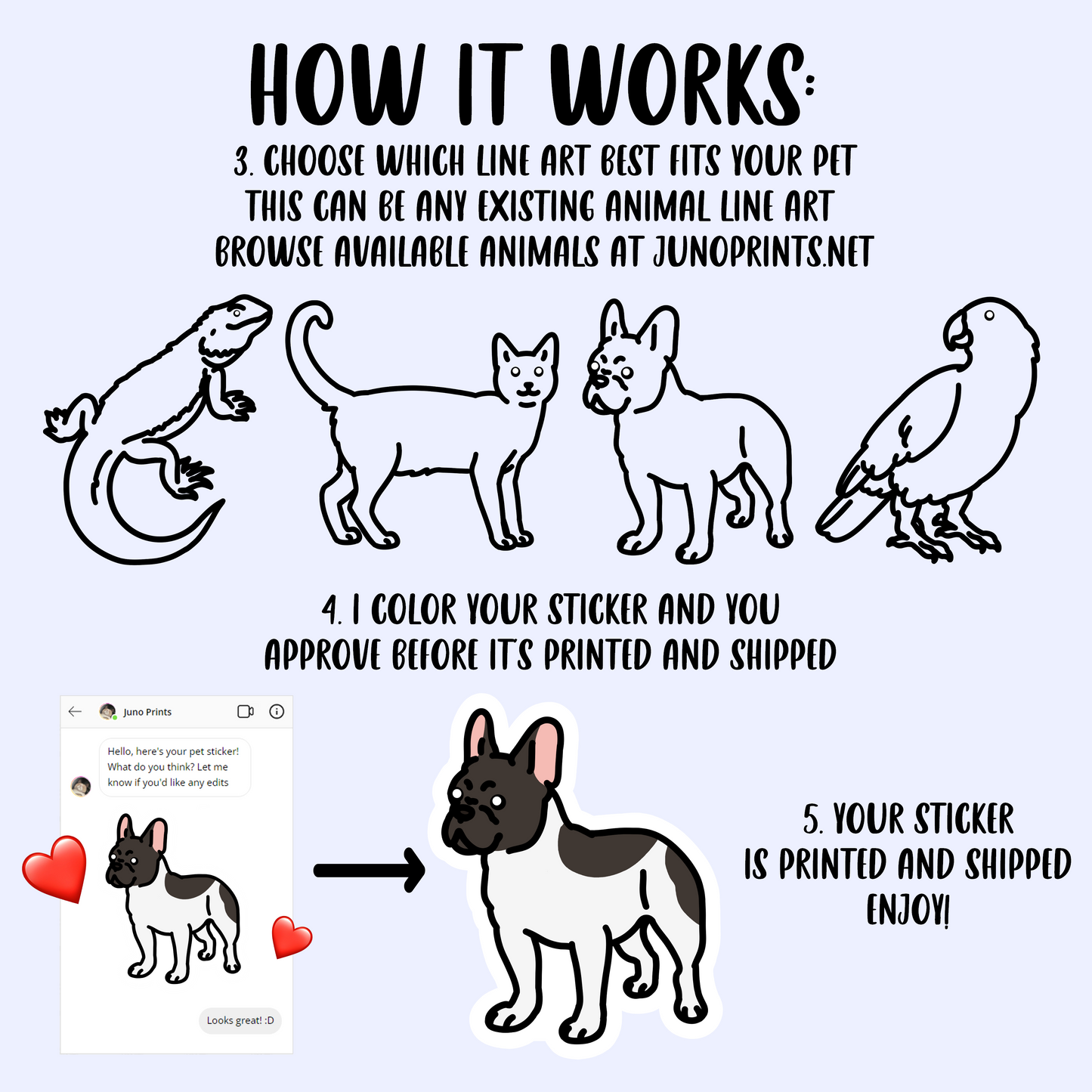 Custom Colored Animal Sticker - Customize Existing Stickers to Look Like your Pet!