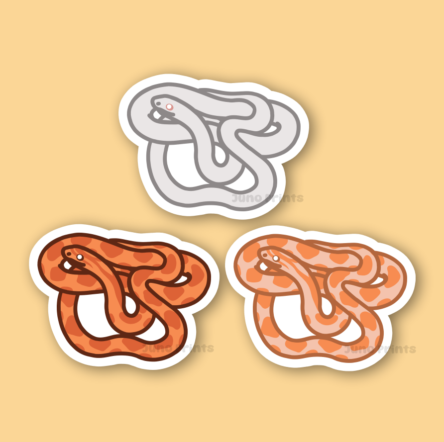 Corn Snake - 3" Small Colubrid Red Rat Snake Sticker