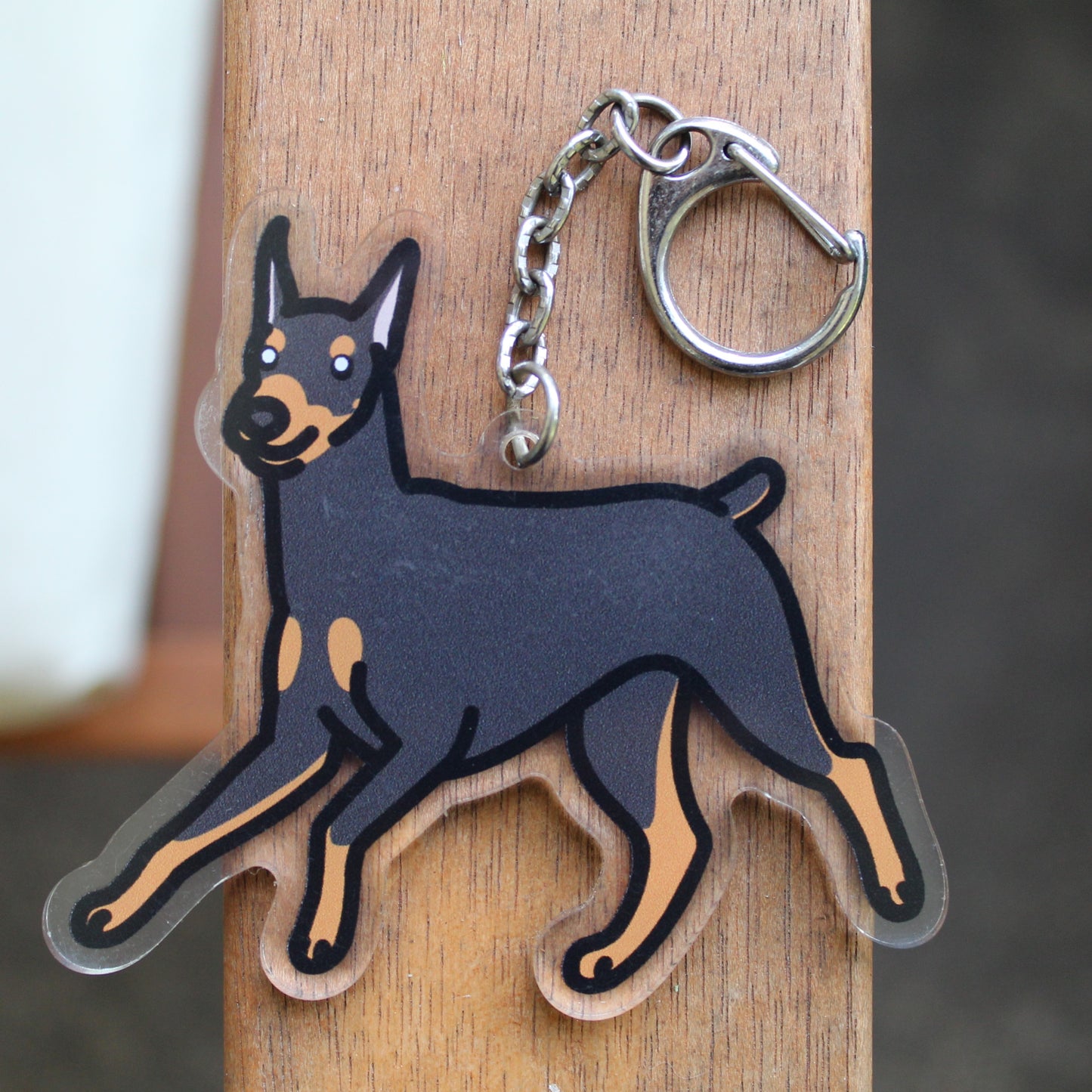 Doberman Pinscher - 3" Dobermann, German Pinscher Sticker or 2" Keychain or 3" Keychain Working