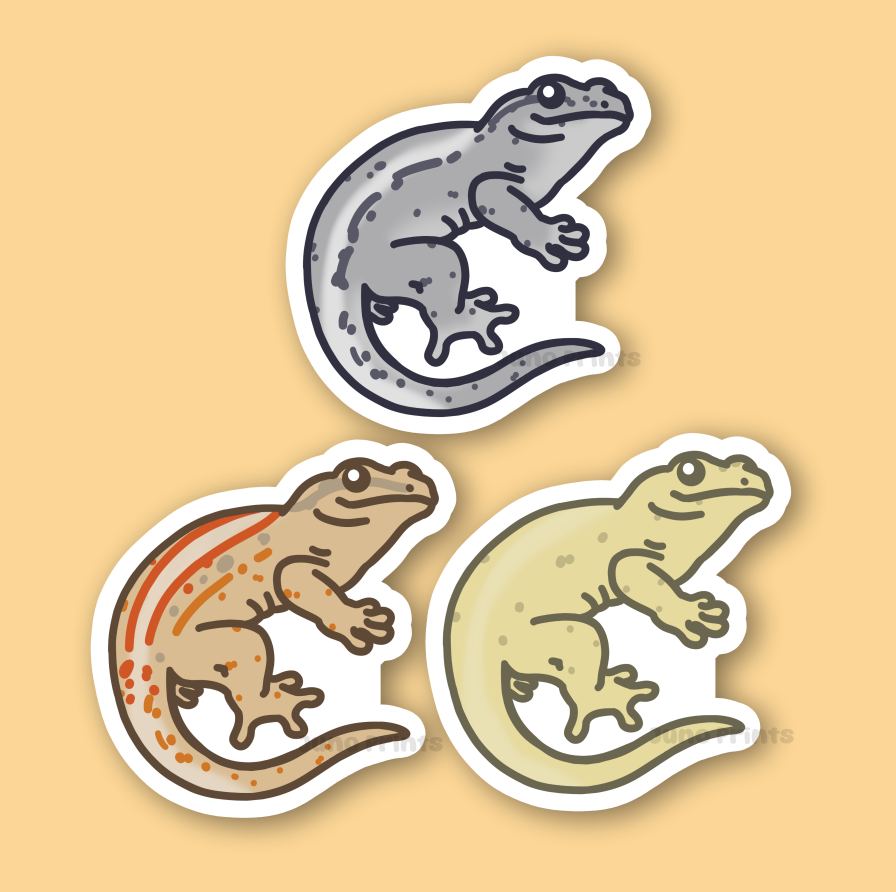 Gargoyle Gecko - 3" Knob-Headed Giant Gecko, New Caledonian Bumpy Gecko Sticker