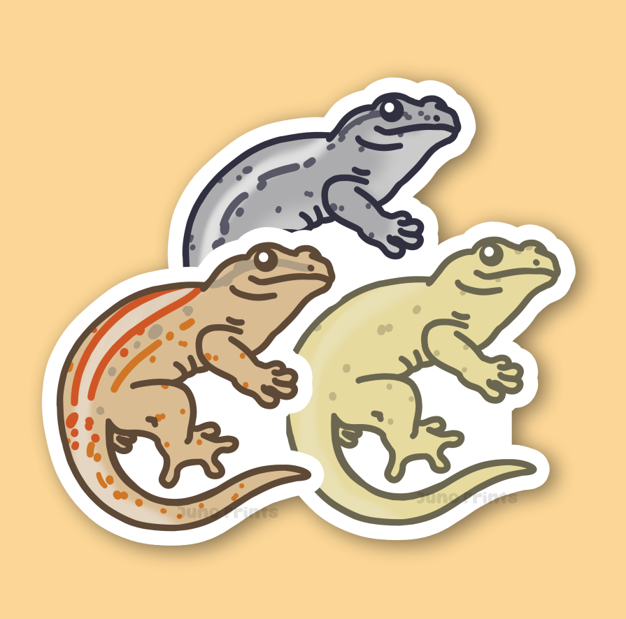 Gargoyle Gecko - 3" Knob-Headed Giant Gecko, New Caledonian Bumpy Gecko Sticker