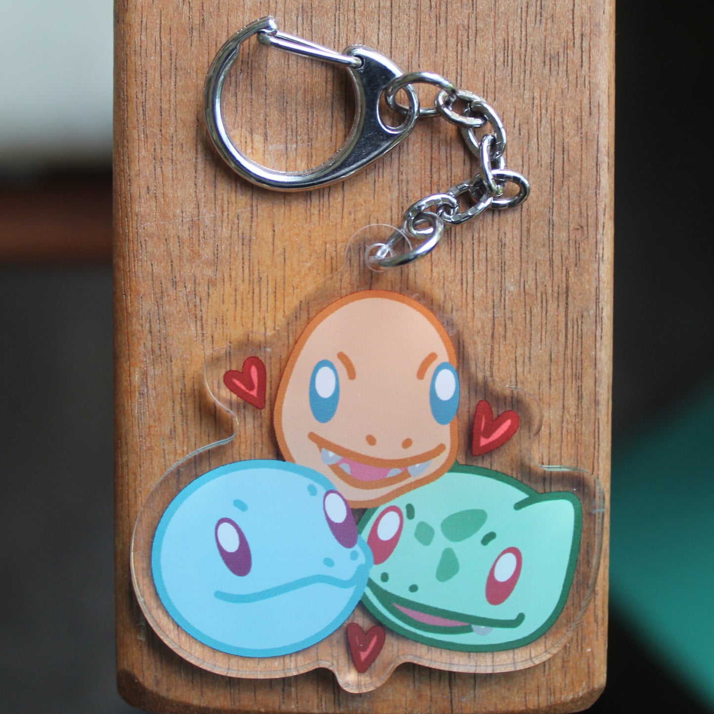 Generation One Starters - 3" Charmander, Squirtle, Bulbasaur Pokemon Trio Sticker or 2" Keychain