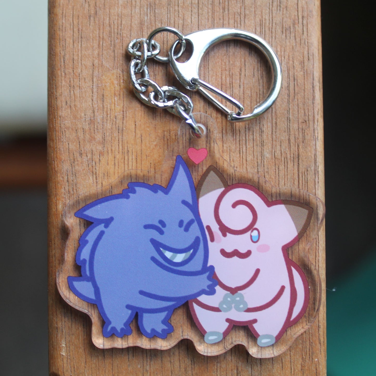 Gengar and Clefairy Cuddling - 3" Pokemon in Love Sticker or 2" Keychain