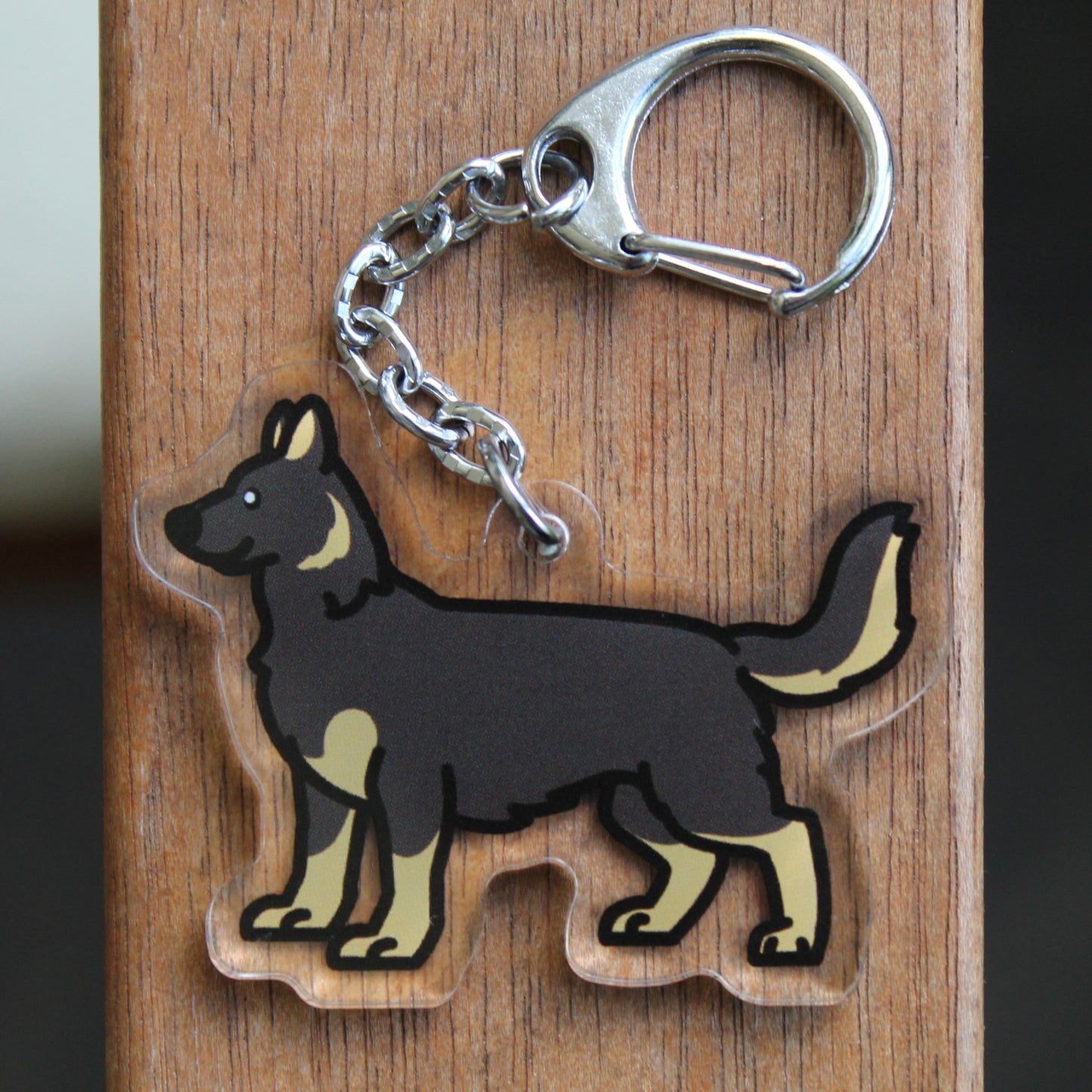 German Shepherd Dog Sticker - 3" White Swiss Shepherd Waterproof Sticker or 2" Keychain Herding