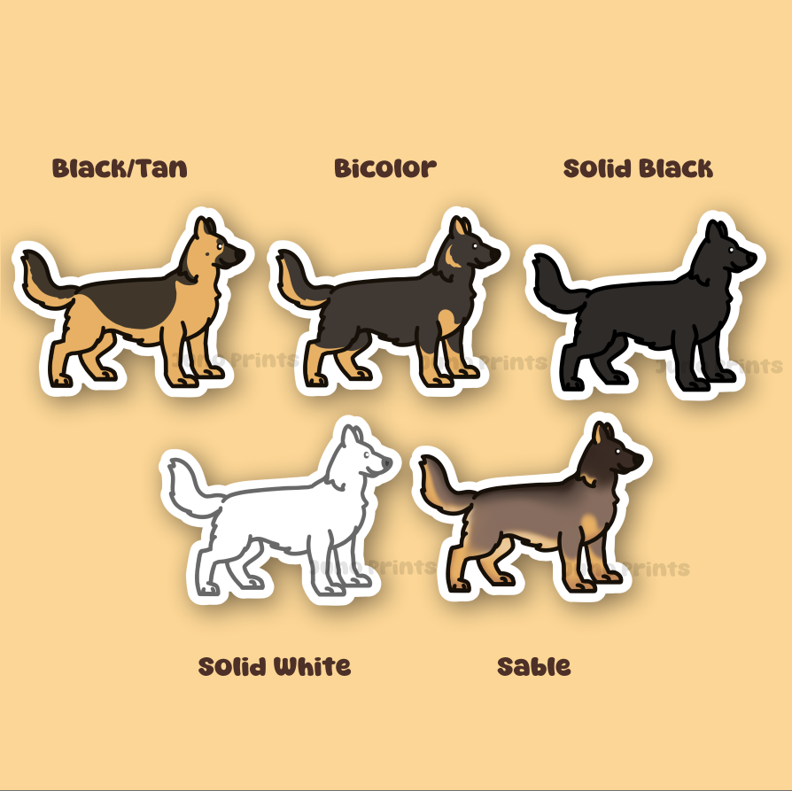 German Shepherd Dog Sticker - 3" White Swiss Shepherd Waterproof Sticker or 2" Keychain Herding