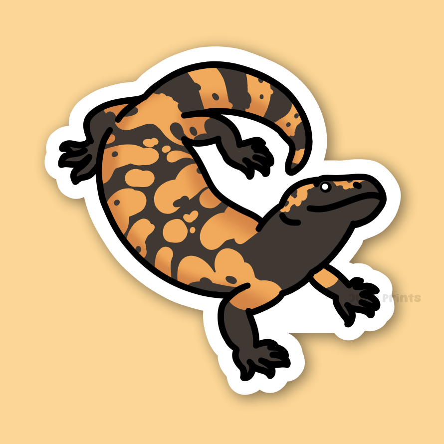 Gila Monster - 3" Mexican Beaded Lizard Sticker or 2" Keychain