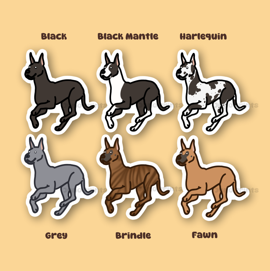 Great Dane - 3" Horse Dog Sticker or 2" Keychain Working