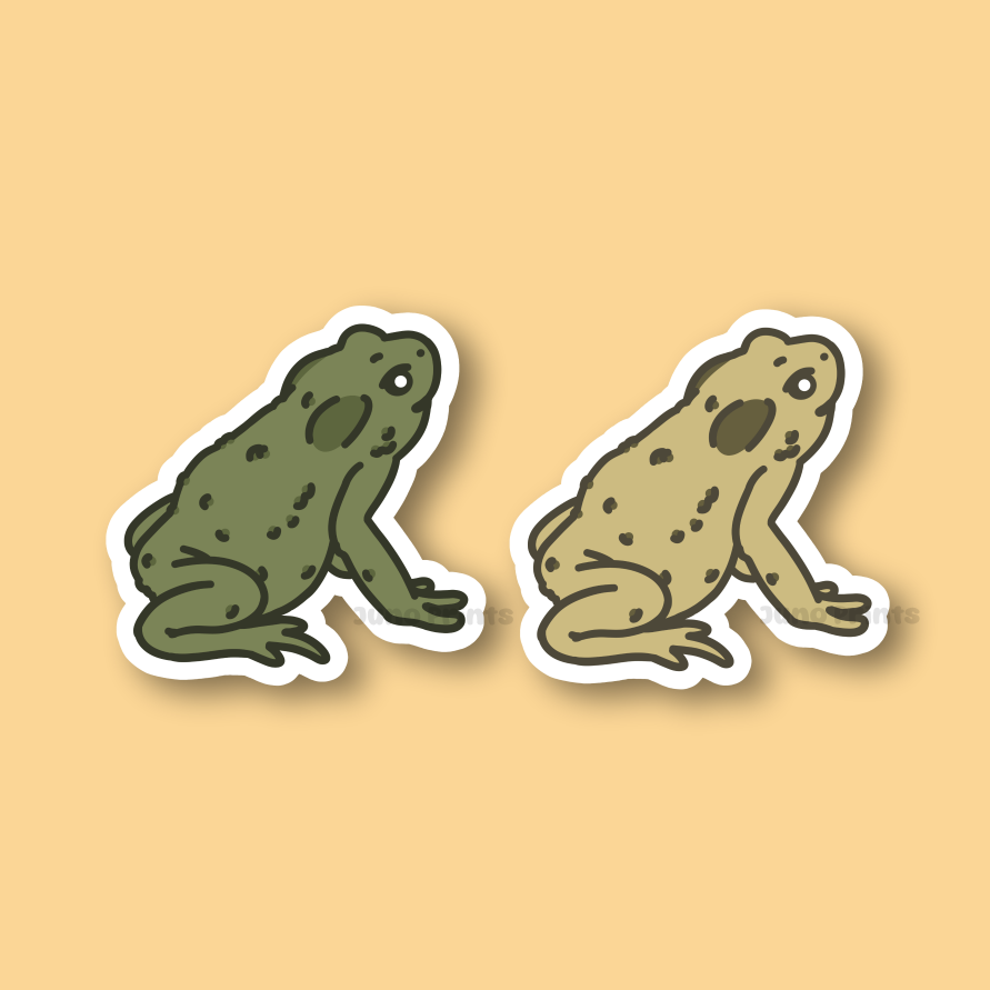 Yellow or Green Toad - 3" Toad Sticker