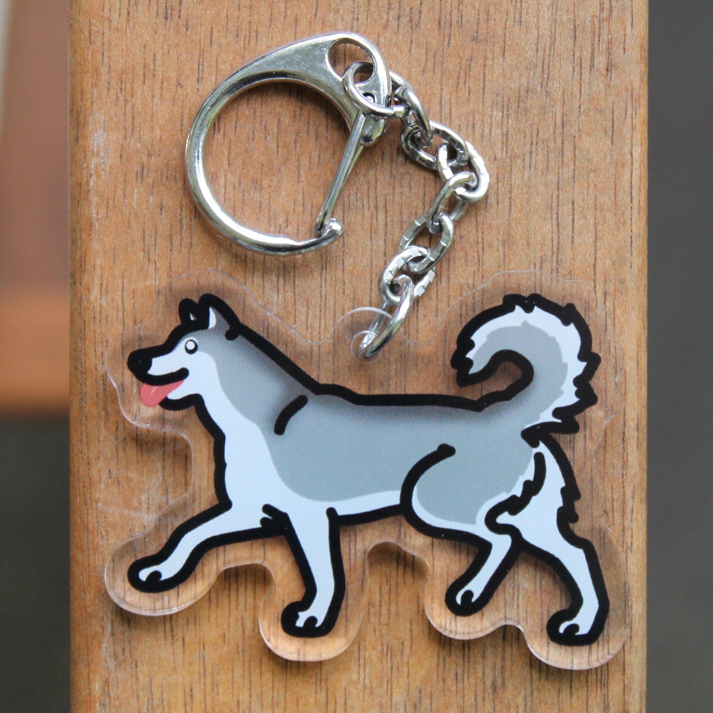 Siberian Husky - 3" Dog Sticker or 2" Keychain Working