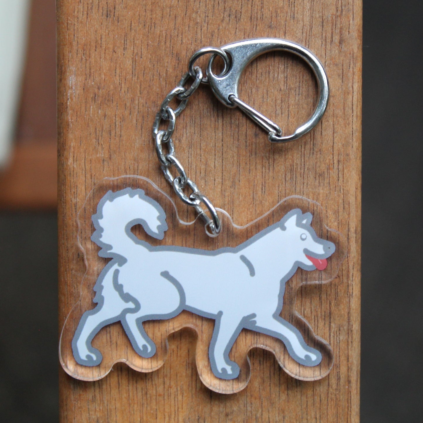 Siberian Husky - 3" Dog Sticker or 2" Keychain Working