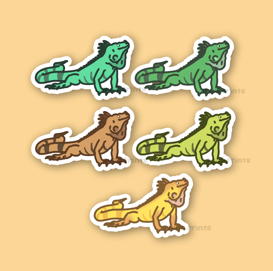 Green Iguana - 3" Iguana Sticker