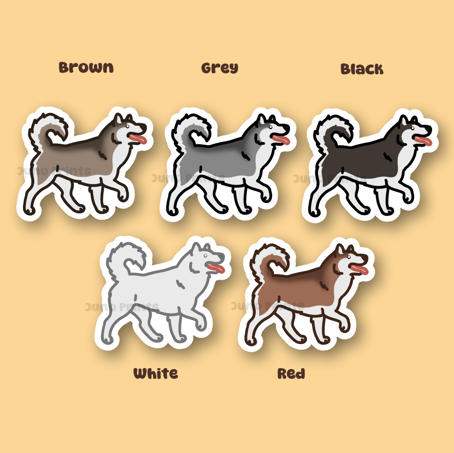 Alaskan Malamute - 3" Dog Sticker or 2" Keychain Working