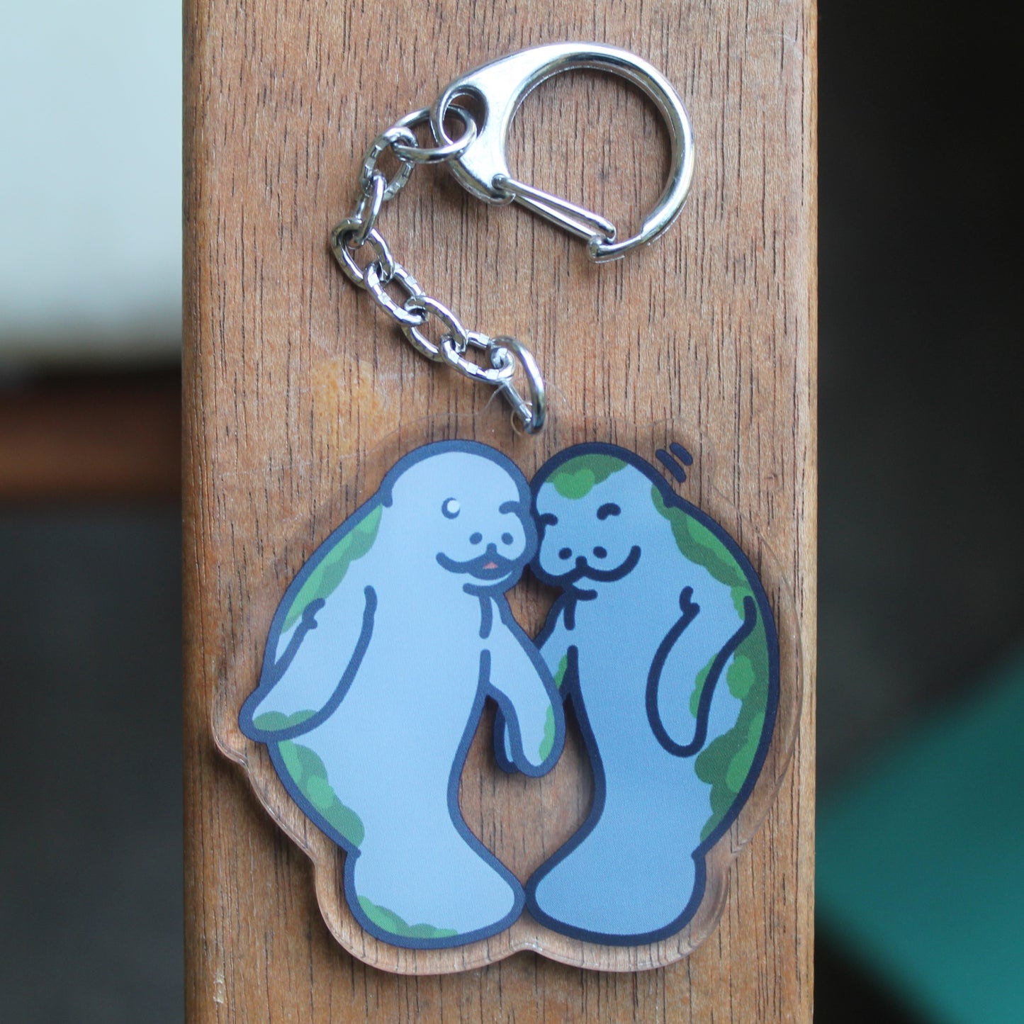 Manatees In Love Sticker - 3" Heart-Shaped Waterproof Sticker or 2" Keychain