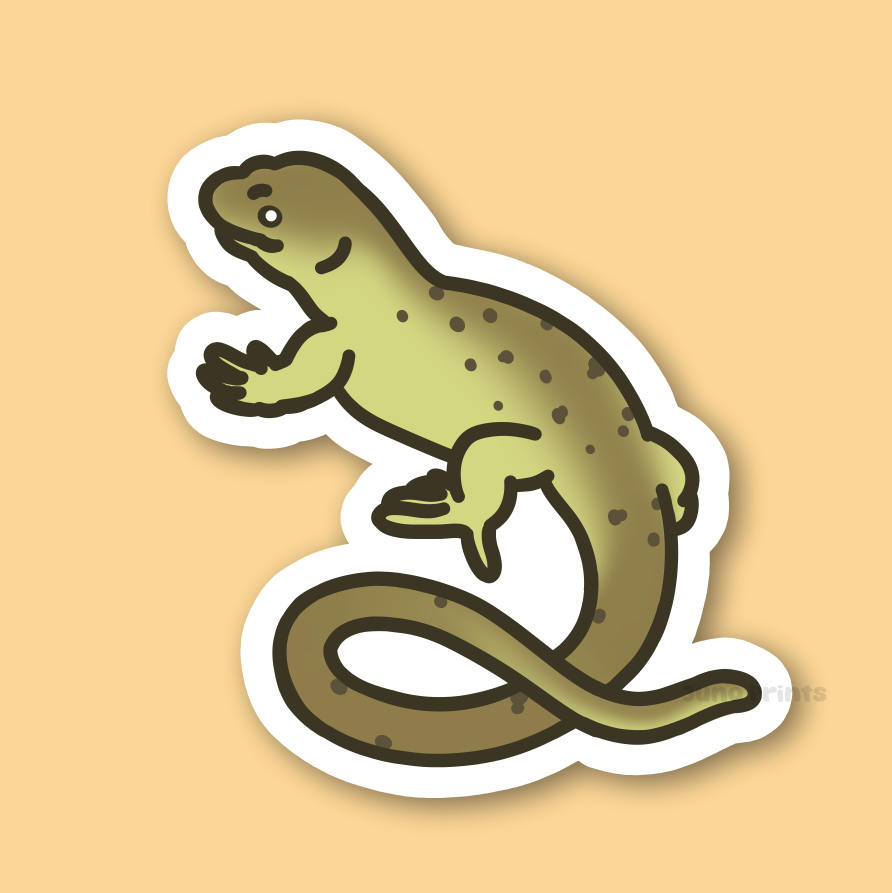 Monkey-Tailed Skink - 3" Prehensile-Tail, Giant, Zebra Skink Sticker