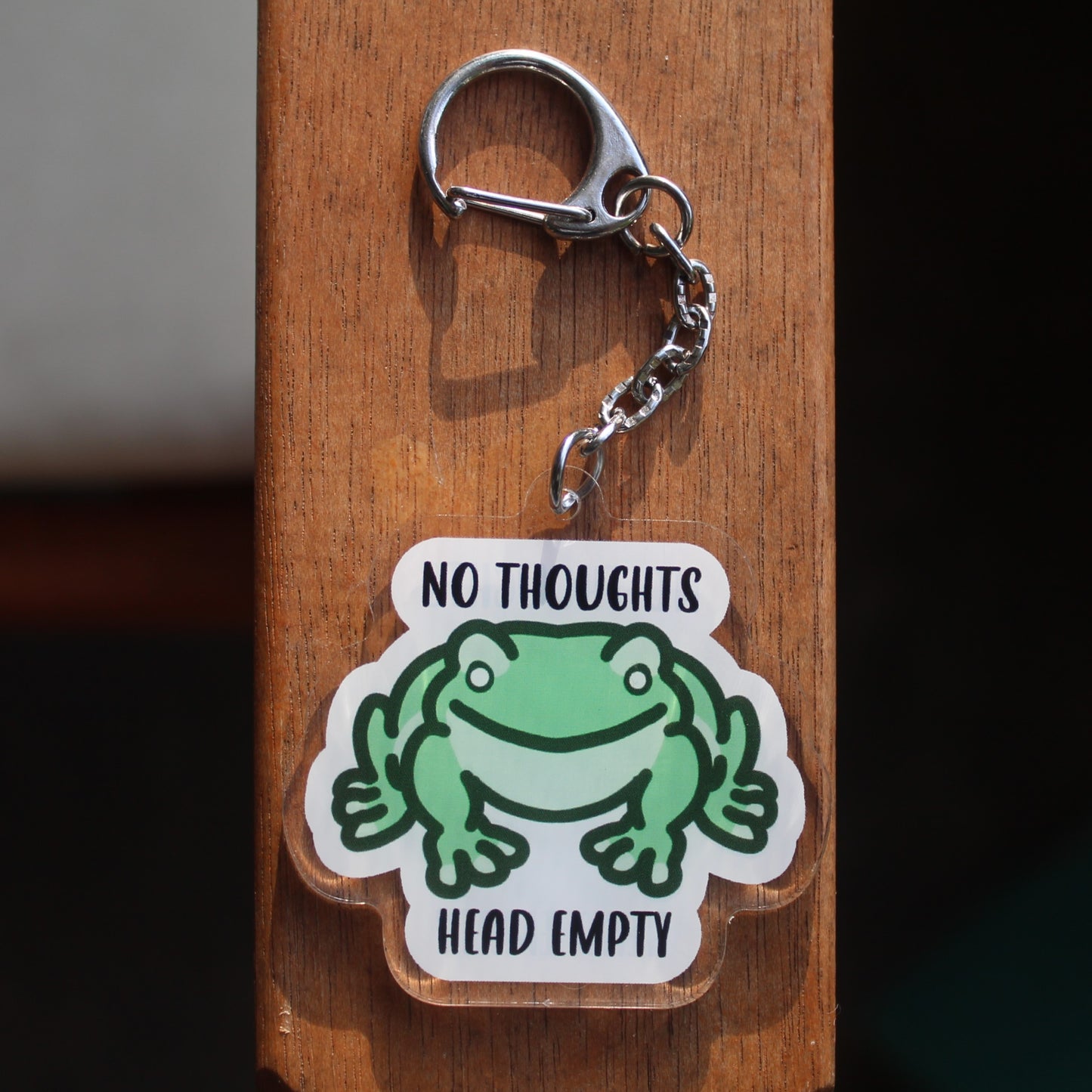No Thoughts Head Empty - 3" Funny Dumpy Frog Sticker or 2" Keychain