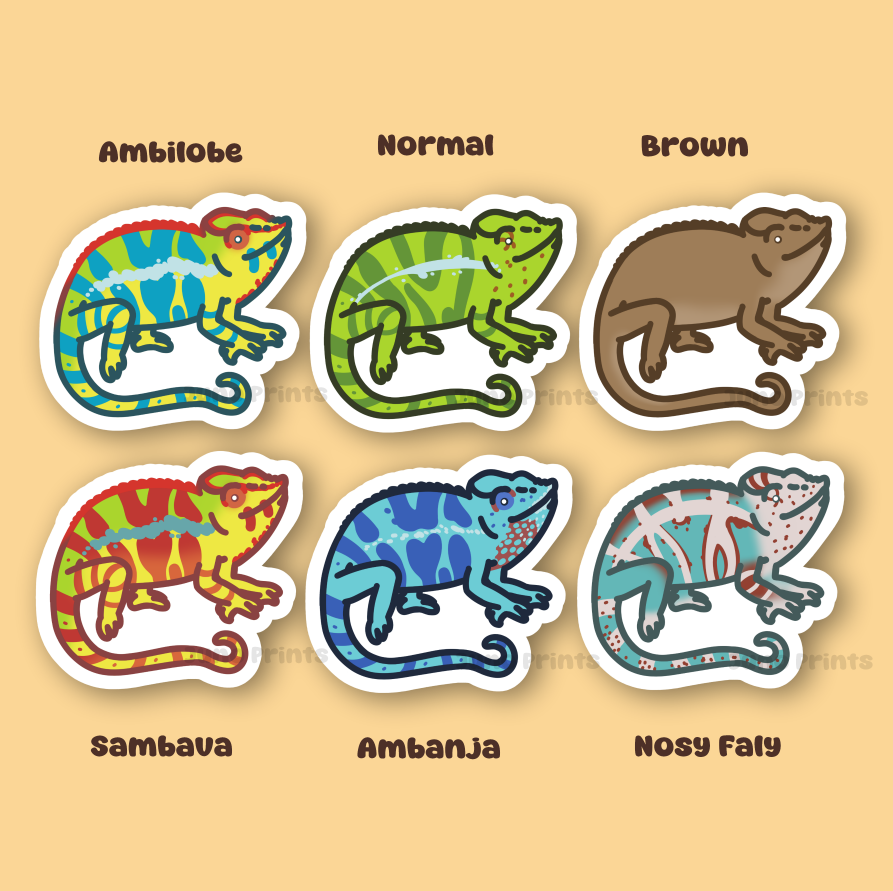 Panther Chameleon - 3" Chameleon Sticker or 2" Keychain