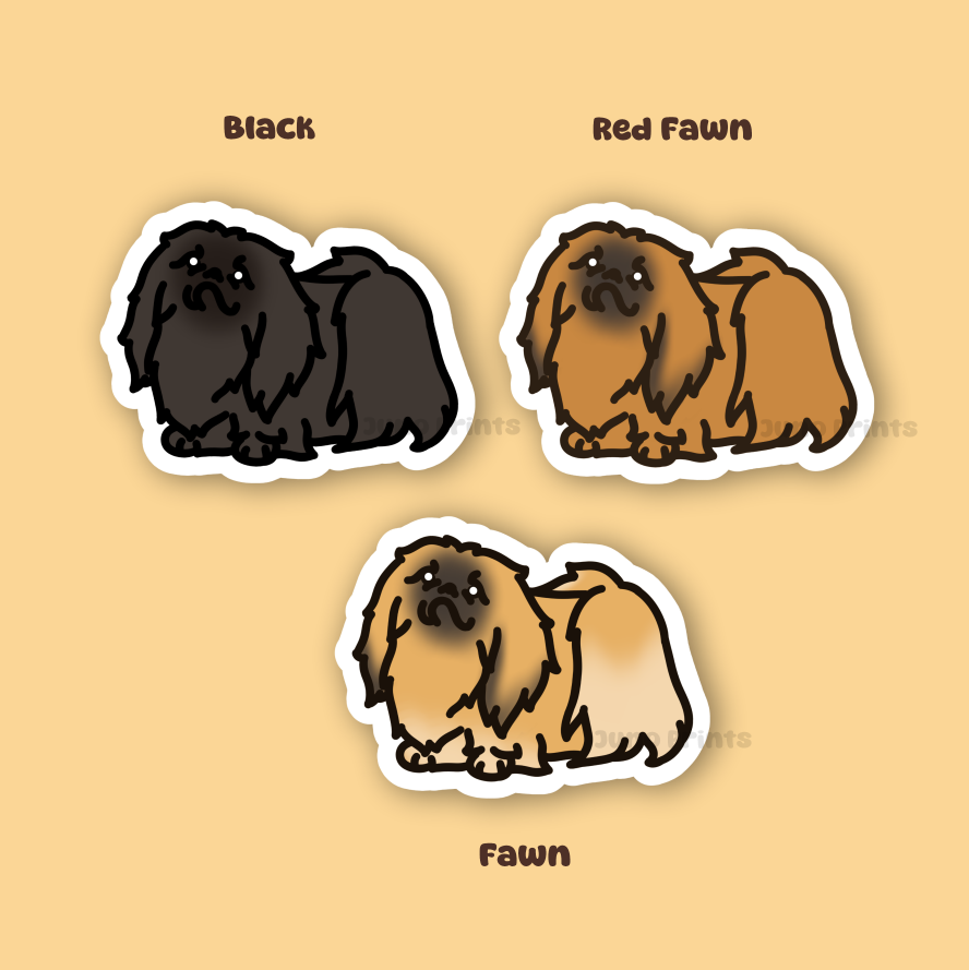 Pekingese - 3" Dog Sticker or 2" Keychain Toy