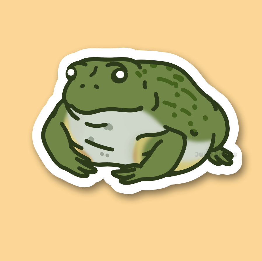 African Bullfrog - Pixie Bullfrog 3" Sticker or 2" Keychain