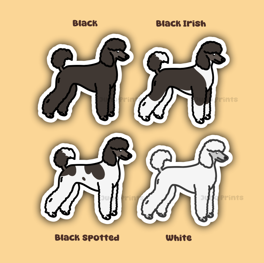 Standard Poodle - 3" Dog Sticker or 2" Keychain Non-Sporting