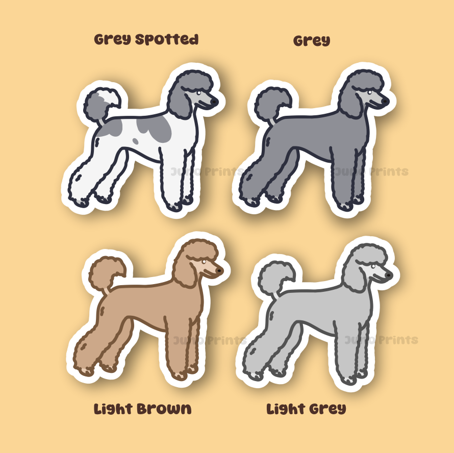 Standard Poodle - 3" Dog Sticker or 2" Keychain Non-Sporting