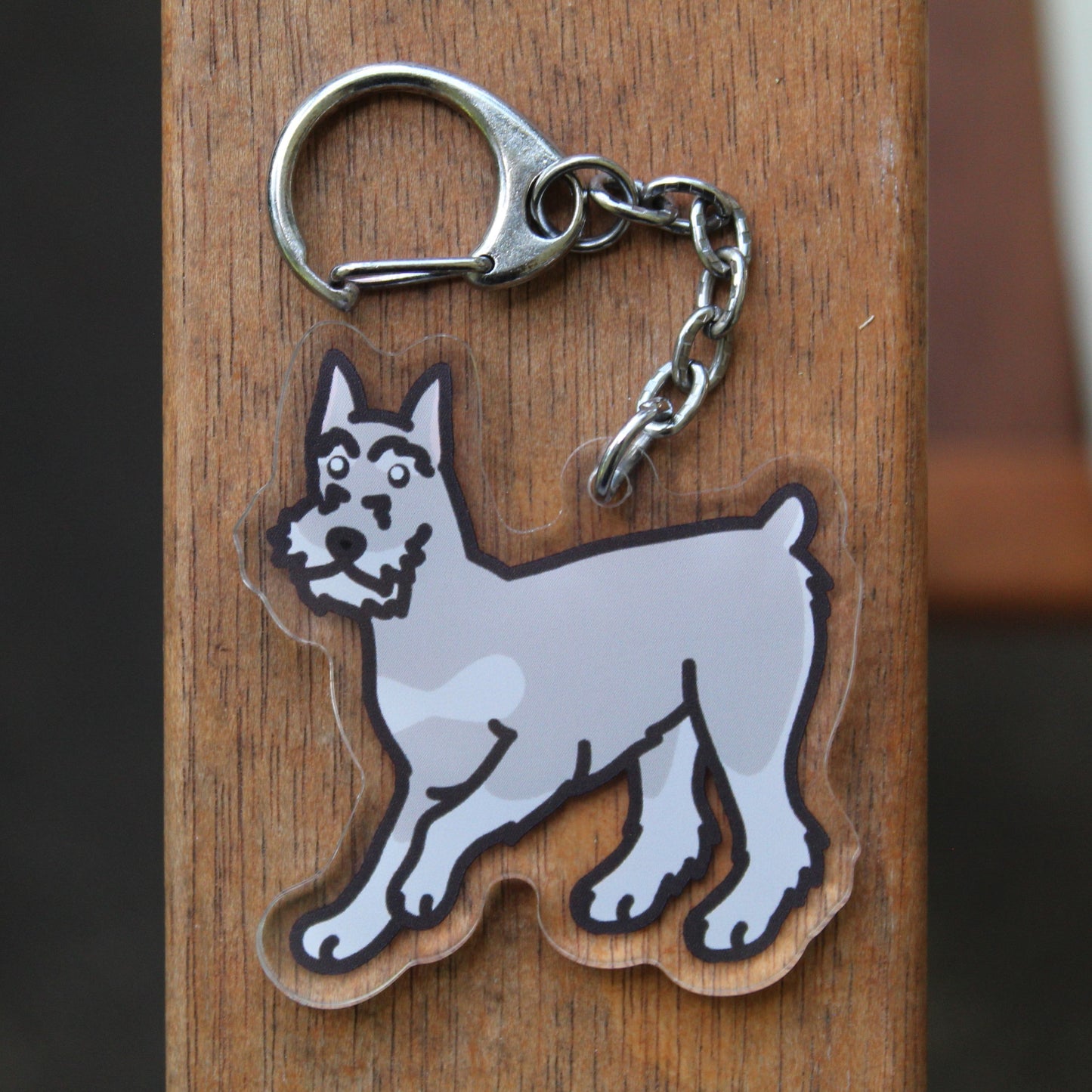 Schnauzer, Standard, Miniature - 3" Waterproof, UV-Resistant Sticker or 2" Acrylic Keychain Terrier Toy Working Ratter Moustache