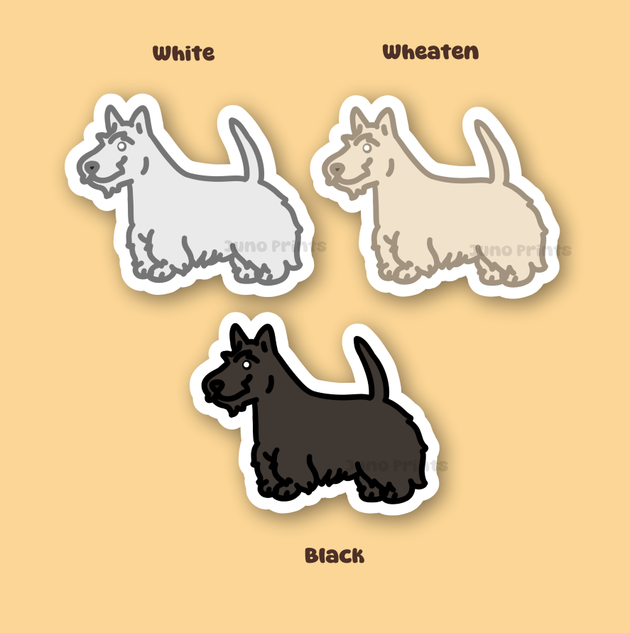 Scottish Terrier, Scotty - 3" Dog Sticker or 2" Keychain