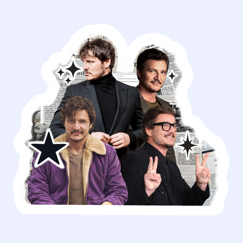Pedro Pascal Collage Sticker - 3" I hate DILFS Sticker - With or Without Text