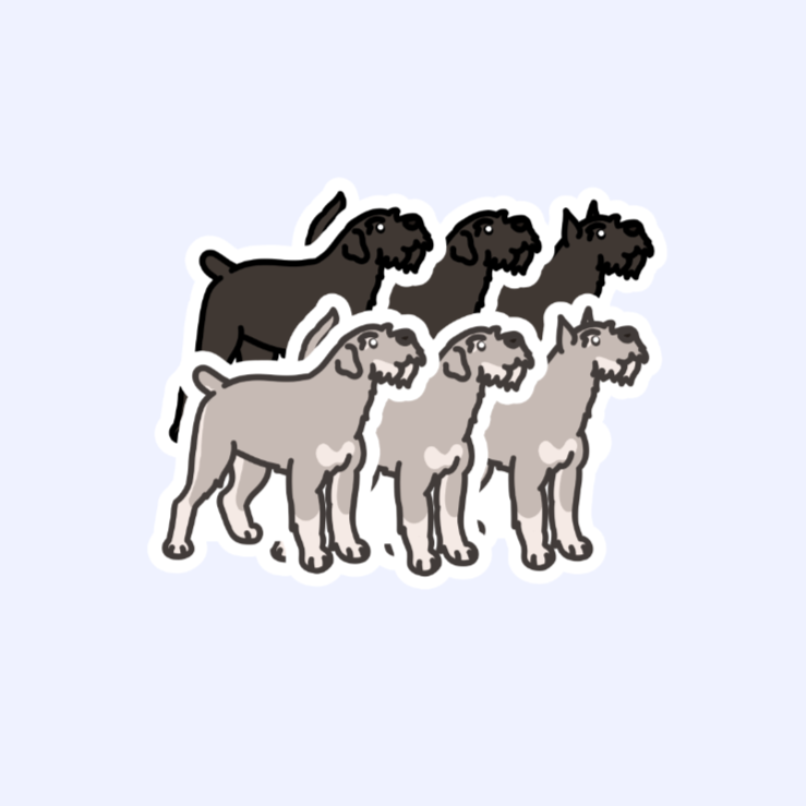 Giant Schnauzer Black Russian Terrier - 3" Waterproof Sticker