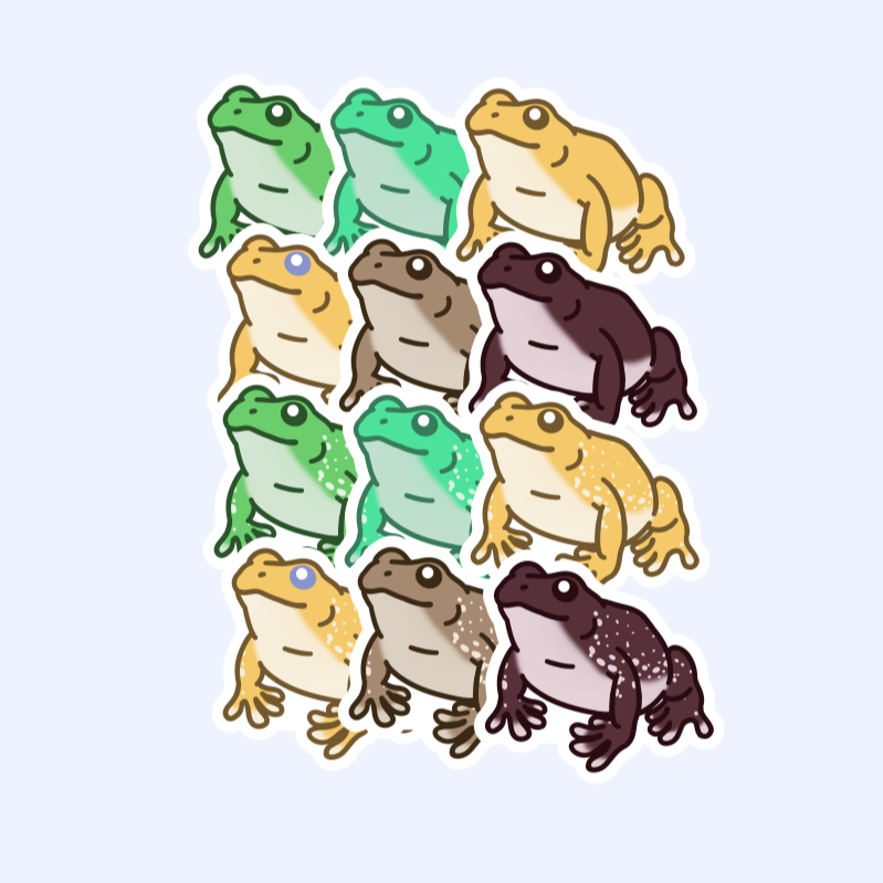 White's Tree Frog Dumpy Tree Frog 3" Sticker Juno Prints