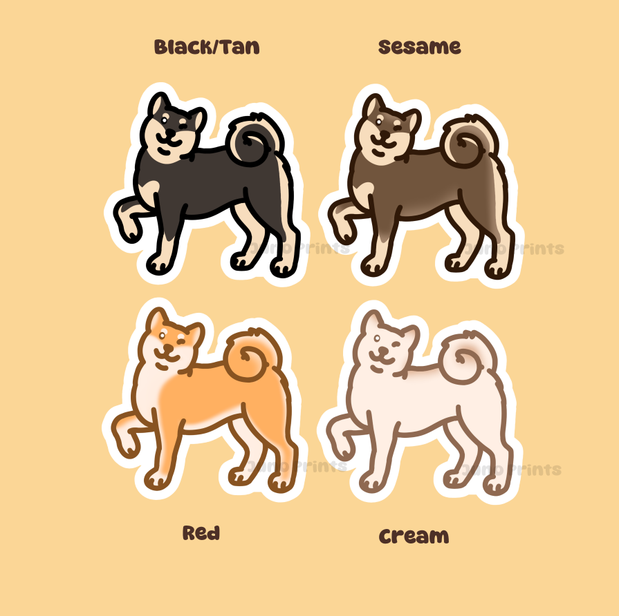 Shiba Inu - 3" Waterproof Sticker or 2" or 3" Keychain Non-Sporting